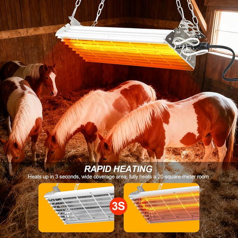 600W 15 Safe Chicken Coop Heater with Adjustable Thermostat, for Winter Chicken Warmth in Sq Ft Coops, Waterproof