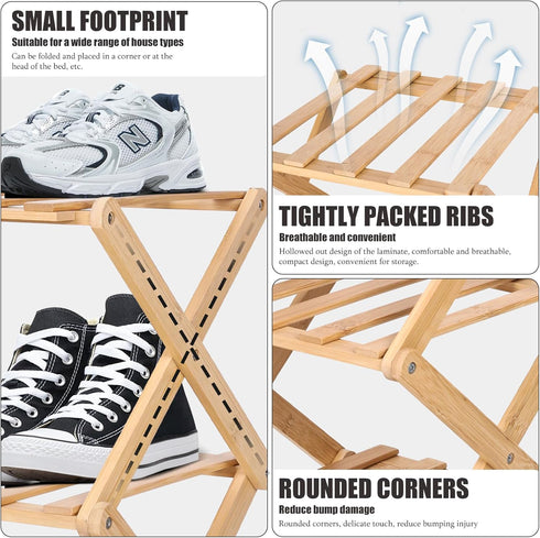 4 (4 Vertical Shoe Rack Small, Tier Portable Folding Shoe Storage Rack, Without Installation Free Standing Shoe Rack