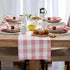 DII Buffalo Check Collection Classic Farmhouse Table Runner, Pink & White, 14x108