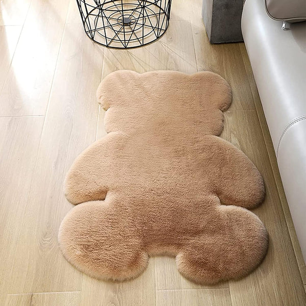 4.6x6 ft Bear Soft Fluffy Large Rug, Shaggy Faux Sheepskin Fur Rug