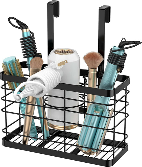 Hair Tool Organizer, Blow Dryer Holder for Cabinet Door, Bathroom Storage Basket for Hair Care & Styling Tools