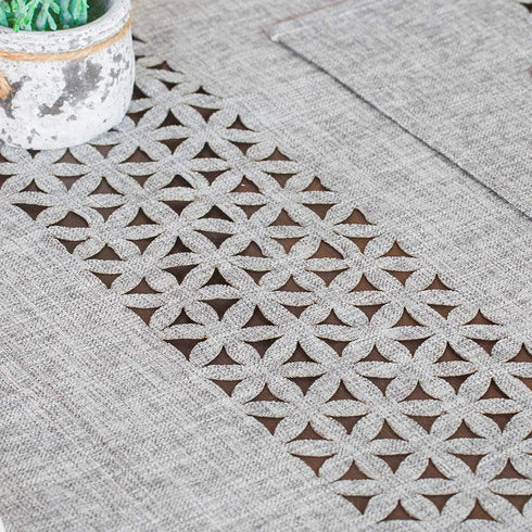 ARTABLE Farmhouse Rectangle Table Runner, Gray, 16 x 120 Inch, Well-Trimmed Edge for Indoor and Outdoor Dining