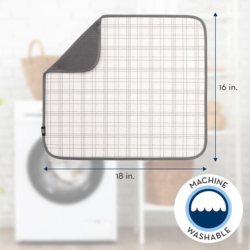 S&T INC. Dish Drying Mat, Highly Absorbent Microfiber Kitchen Counter Pad for Dishes, Utensils, Pots and Pans, Large