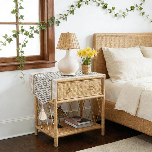 36 Inches, yuboo Boho Table Runner Triangular End, Small Table Runners Macrame Dresser Cover Top for Nightstand, Coffee