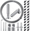 Jetec 196 Inch/5 m Wire Curtain Rod, Adjustable Hanging System with 48 Clips for Tapestry and Photo Display Decor