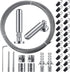 Jetec 196 Inch/5 m Wire Curtain Rod, Adjustable Hanging System with 48 Clips for Tapestry and Photo Display Decor