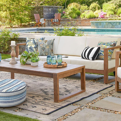 16x16 Inch, Set 2 Outdoor Throw Pillows Water Repellent Patio Pillows with Inners of for Patio Furniture Home Graden