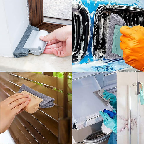 5Pcs Magic Window Cleaning Brush Set, Crevice Cleaning Tool for Window Groove, Track, and Corner Cleaning