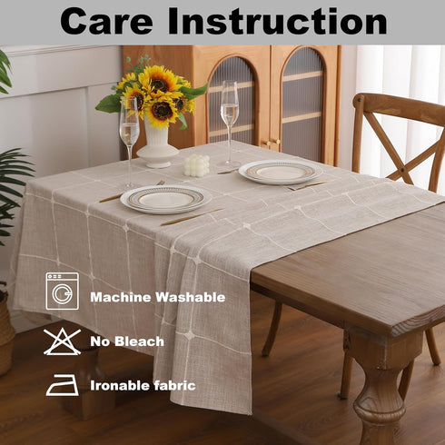 Gernaice 36x55 Inch Plaid Rectangle Coffee Table Cover, Farmhouse Embroidered Fabric Checkered Tablecloths, Dust Proof