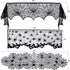 5pack Halloween Decorations Tablecloth Runner, Black Lace Round Spider Cobweb Table Cover with 36pcs Scary 3D Bat