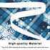 Christmas Tree Skirt, 48 inches Blue Buffalo Plaid with White Snowflake for Holiday Party Decorations