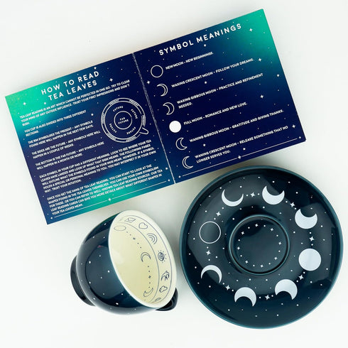 Set Gift Republic Tea Leaf Reading Kit. Host Your Own Tea Leaf Reading Party. Teacup and Saucer Divination Gift