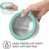 Oggi Prep, Store & Serve Plastic Bowl - 1.4 qt with See-Thru Lid, Dishwasher, Microwave & Freezer Safe, White/Aqua