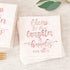 Crisky Bridal Shower Napkins - Rose Gold Happily Ever After Cocktail Beverage Cake Dessert Napkins for Wedding & Bridal