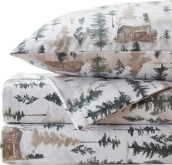 Flannel Sheets Warm and Cozy Deep Pocket Breathable All Season Bedding Set