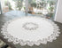 Linens, Art and Things European White Lace on Ivory Table Topper, Small Tablecloth, 33 Inch Round