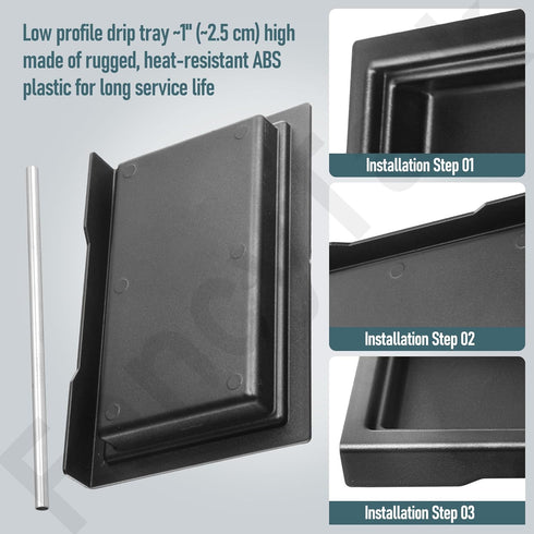 Low Profile Drip Tray, Black Heat-Resistant ABS Plastic for Gaggia Classic Pro