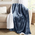 50 60 inches, Genteele Sherpa Throw Blanket Super Soft Reversible Ultra Luxurious Plush Blanket, x Navy/White