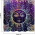 Sun Moon Shower Curtain, Burning Sun with Star Psychedelic Theme, Washable Polyester Fabric for Bathroom Set with