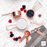 Copper Measuring Cups and Spoons Set – 8-Piece Stackable Stainless Steel Utensils, Stylish Rose Gold Kitchen