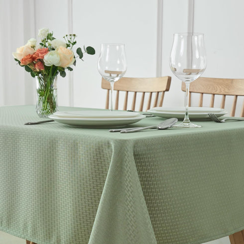 maxmill Square Jacquard Tablecloth, 60 x 60 Inch, Waterproof, Spillproof, Wrinkle Resistant Soft Weaved Design for