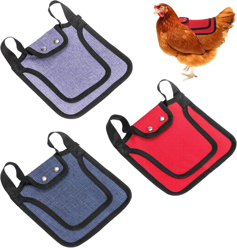 3 Pack Sides(3 Noamus Chicken Saddle for Hens, Premium Outdoor Saddle with Adjustable Strap, Sweater Clothes Poultry
