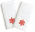 Linum Home Textiles ST00-2HT-63-FLK Hand Towels, Red Snow Flake (Set of 2)