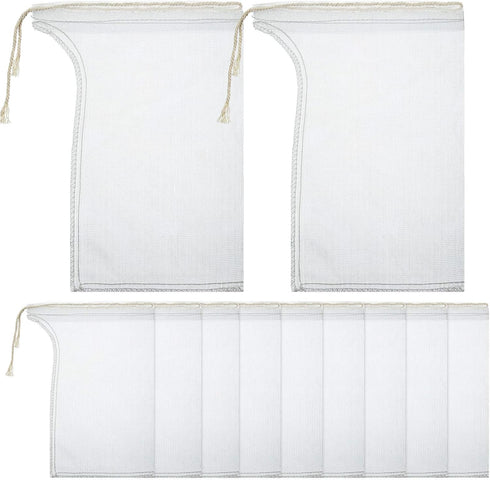 Shappy Compost Tea Bag, Pump Strainer Mesh Filter Bag with Drawstring, 600 ?m for Preventing Clogging (10 Pieces)