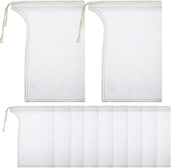 Shappy Compost Tea Bag, Pump Strainer Mesh Filter Bag with Drawstring, 600 ?m for Preventing Clogging (10 Pieces)