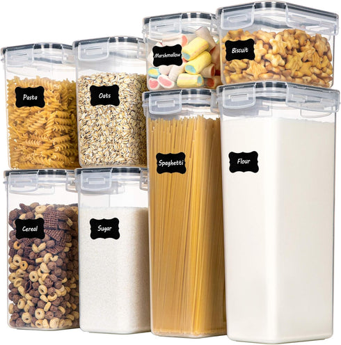 CHEFSTORY Airtight Food Storage Containers with Lids, 8 PCS Plastic Storage Canisters