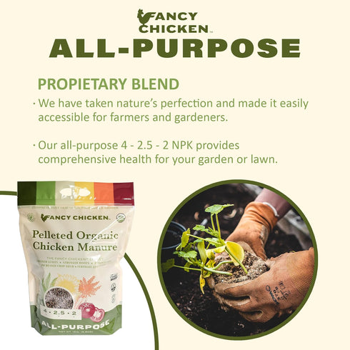 15lbs Fancy Chicken All-Purpose Manure - Pelleted Dried Organic Chicken Manure | All-Natural Plant Food | Ideal