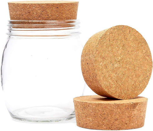 Juvale Large Tapered Cork Pucks & Plugs - Size #48, 3-Pack, 3.48 x 3.27 x 1.29 in Wide Cork Stopper for Sealing Jars &