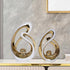 JKUDTQL 2 PCS White Gold Decor Accent Ceramic Statue White Mid Century Modern Home Decor Accents Sculpture Decorations