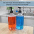 Cornucopia Brands 16oz Pump Bottles, Clear, Set of 2, Pump Dispensers for Kitchen and Home