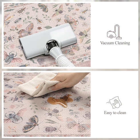 2 Set, LEEVAN Anti Fatigue Mats for Kitchen Floor Non-Slip, Cushioned Kitchen Mats for Floor Piece, Pink Memory Foam
