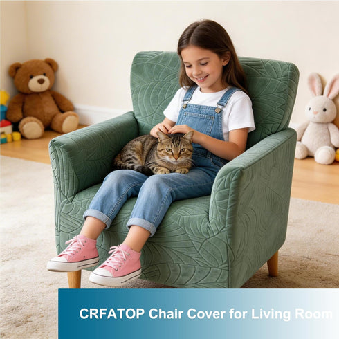1 Sofa,29 CRFATOP Stretch Piece Chair Covers with Arms Jacquard Accent Chair Cover Armchair Flower Soft Banquet