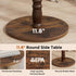 Homleke 12" Round Side Table, Solid Wood Pillar with Wood Top & Base, Small Drink Accent Table for Living Room
