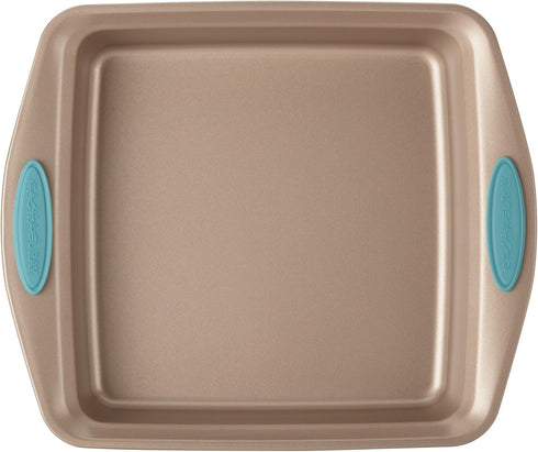 Rachael Ray Cucina Nonstick Baking Pan - Square 9 Inch Cake Pan, Brown