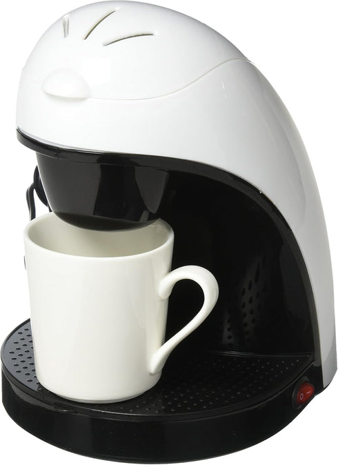 Brentwood TS-112W Coffee Maker with Ceramic Mug, Single Serve, White
