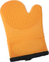 Professional Silicone Oven Mitts, Heat Resistant Non-Slip Cooking Gloves, Best Kitchen Potholders, Orange