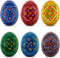 BestPysanky Set of 6 Traditional Ukrainian Pysanky Wooden Easter Eggs 2.5 Inches