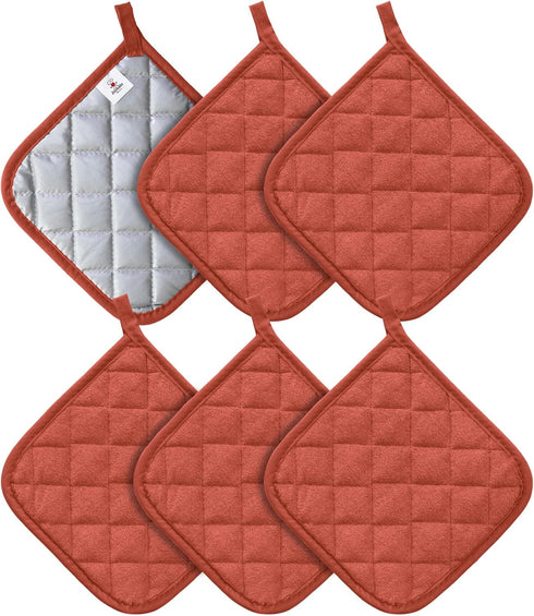 Joyhalo 6 Pack Pot Holders, Heat Resistant Terry Cloth Hot Pads for Kitchen Cooking & Baking