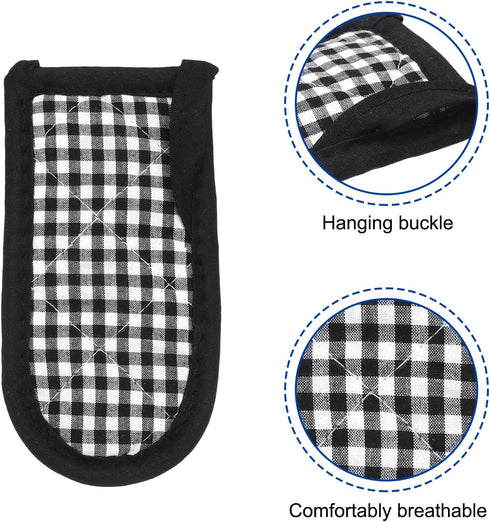 uxcell 2Pcs Pot Handle Covers, Heat Resistant Sleeve for Iron Skillet, Kitchen Baking Cooking Supplies, Black White