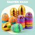 36 3.15" 8 JOYIN Pcs Colorful Printed Eggs Include Golden, Plastic Fillable Empty Eggs for Easter Hunt, Basket Stuffer