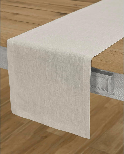 Solino Home 100% Pure Linen Table Runner 14 x 48 Inch Light Natural 48 Inches Ideal for Dresser and Coffee Tables -