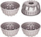 CHEFMADE 4PCS Mini Pan Set - 4-Inch Non-Stick Tube Pans for Oven Baking, Champagne Gold