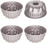 CHEFMADE 4PCS Mini Pan Set - 4-Inch Non-Stick Tube Pans for Oven Baking, Champagne Gold
