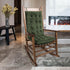 2 Set Rocking Chair Cushions Indoor Velvet Chair Pads High Back and Seat Cushion Piece Green