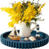 Handmade 12in Decorative Tray for Coffee Table Tray Decor, Blue Wooden Decorative