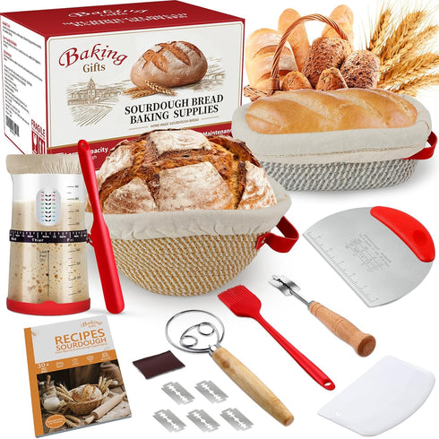 SWIMMORY Sourdough Starter Kit,Gift for Bakers Sourdough Bread Baking Supplies,34oz Starter Jar, 2